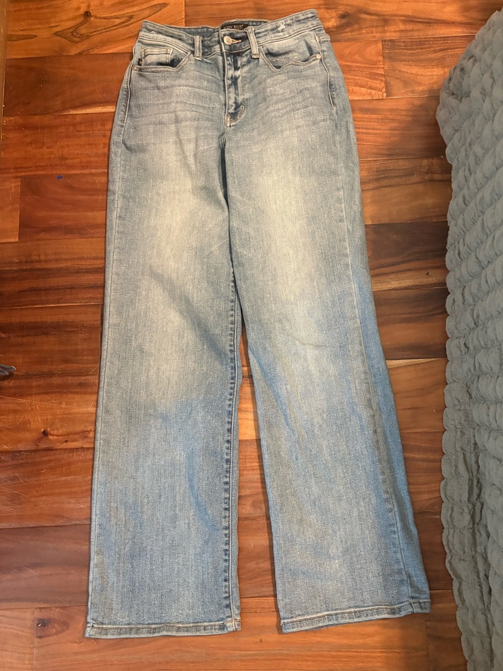 Judy Blue Straight Fit Jeans Size 5/27 Light Wash High Rise Stretch Denim (0558)